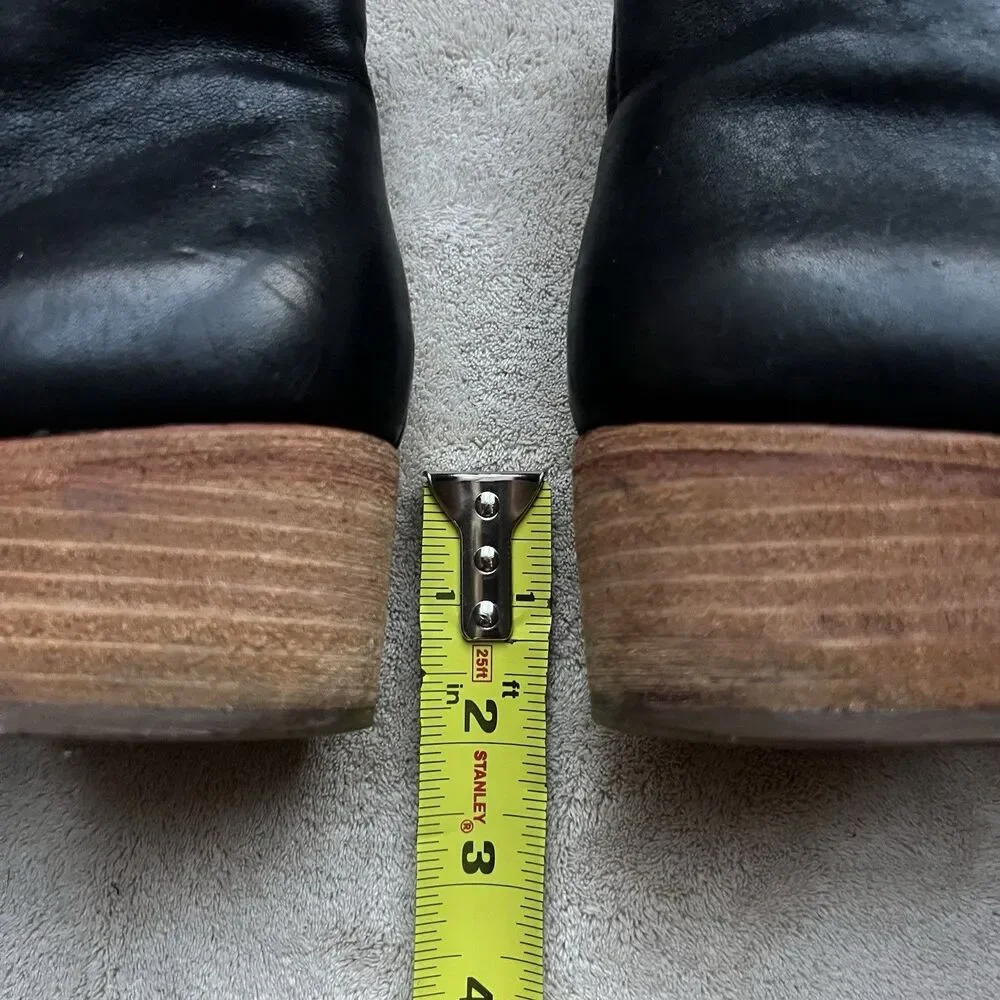 Kork-Ease Casper Black Leather Chelsea Distressed Ankle Boot Booties Women 7‎ M